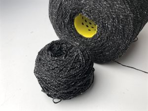 100% cashmere - lækker sort/grå, 50 gram